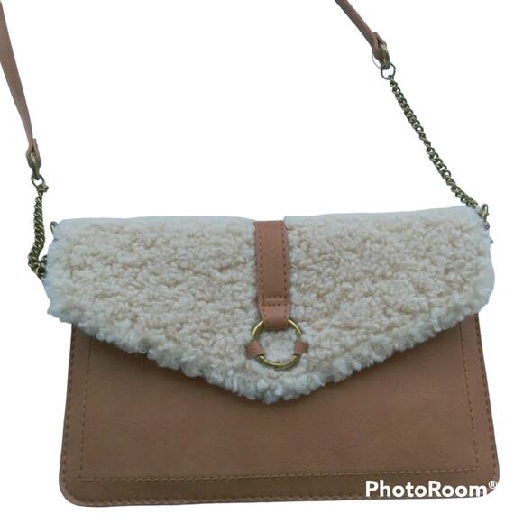 Universal Thread Crossbody Tan with Sherpa Bag - Picture 2 of 7